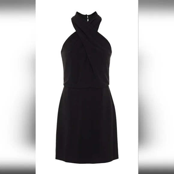 Halston Black Crepe Dress - Sz 6 - Picture 4 of 5